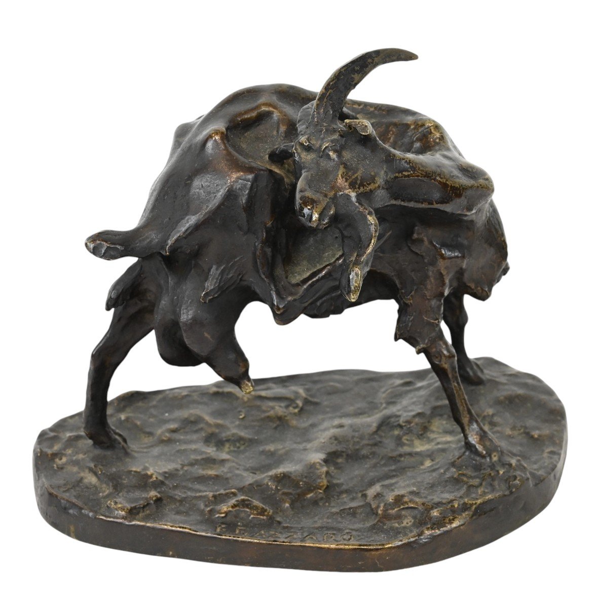 Ernesto Bazzaro - Bronze Goat - Italy Early 20th Century